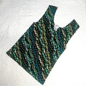 Nicola Women's Multicolored Earthtone Crepe Stretch Tank Top; M